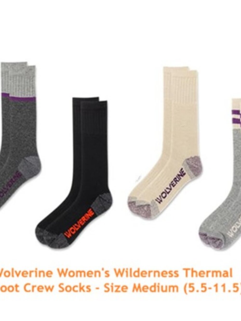 Wolverine Women's Wilderness Thermal Boot Crew Socks size Medium M/5.5-11.5 Wool